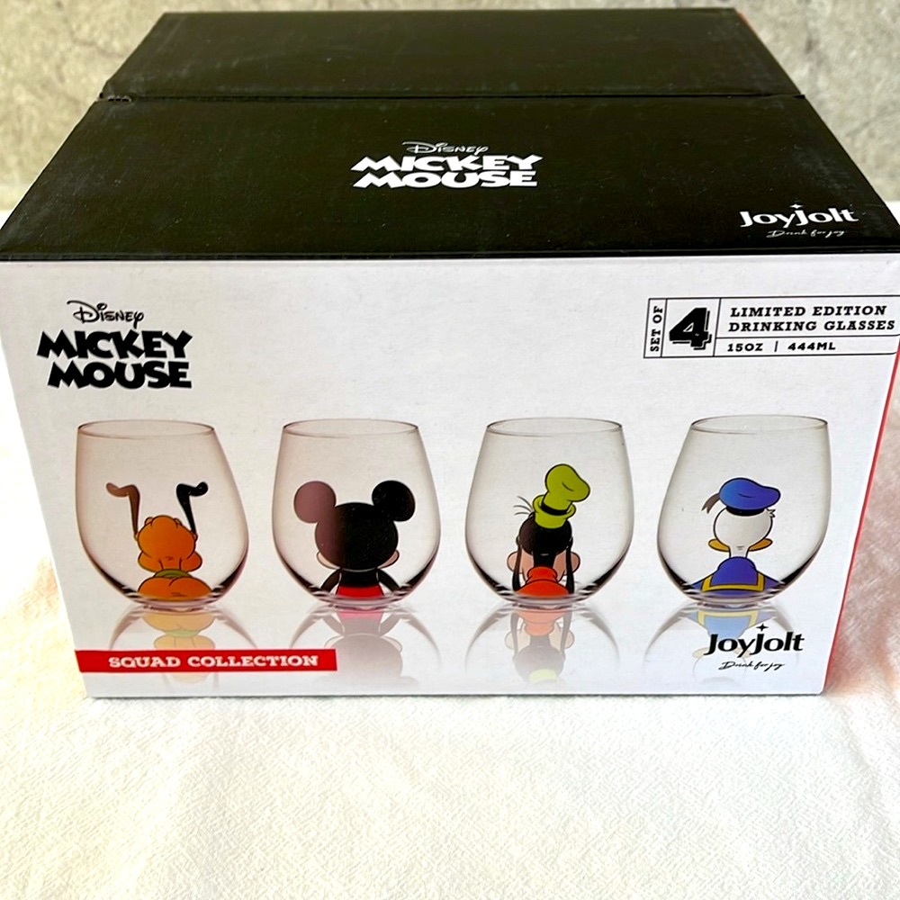 JoyJolt Disney Squad Stemless Limited Edition Drinking Glasses Set of 4, 15oz - Picture 4 of 9